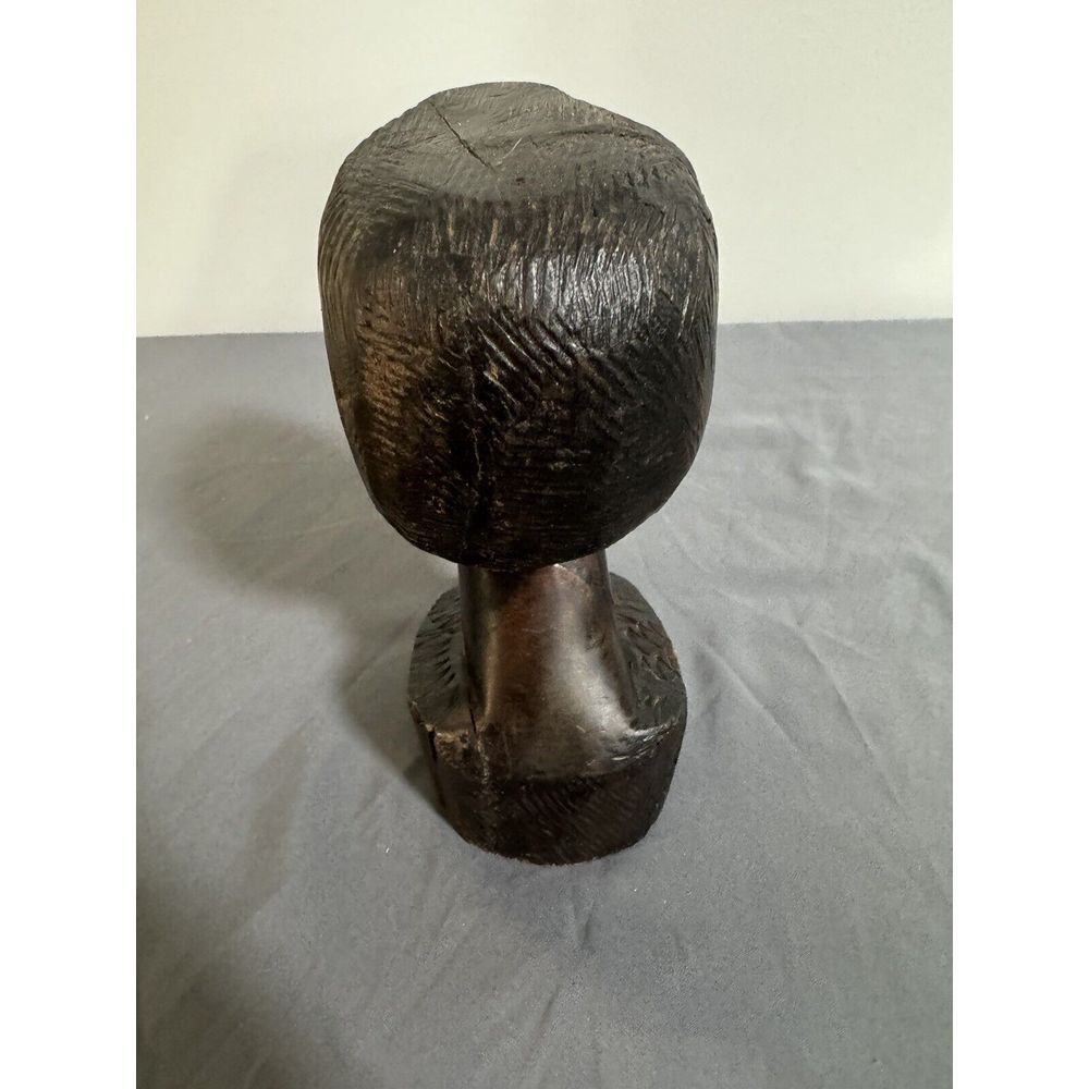 Vintage folk art wood Featuring woman's Head hand carved - Picture 4 of 9